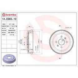 Brembo Bremstrommel 14E96510 Für Chevrolet Daewoo