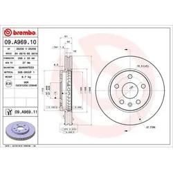 Brembo Bremsscheibe 09A96910 296Mm 30Mm Für Opel Chevrolet (Sgm) Vaughall Saab Buick