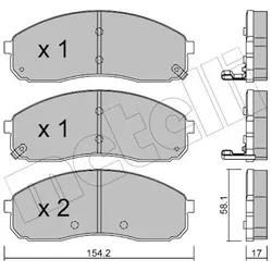 Metelli Bremsbelagsatz, Scheibenbremse 2206310 Für Kia
