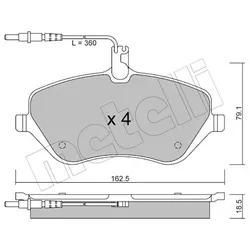 Metelli Bremsbelagsatz, Scheibenbremse 2206010 Für Peugeot Citroën