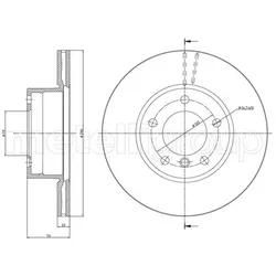 Metelli Bremsscheibe 230396C Belüftet 296Mm 22Mm Für Bmw