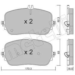 Metelli Bremsbelagsatz, Scheibenbremse 2212720 Für Mercedes