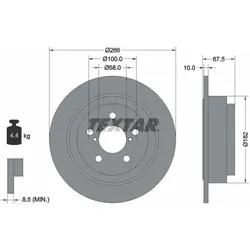 Textar Bremsscheibe 92082000 266Mm 10Mm Für Saab Subaru