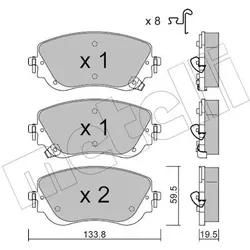 Metelli Bremsbelagsatz, Scheibenbremse 2213250 Für Fiat