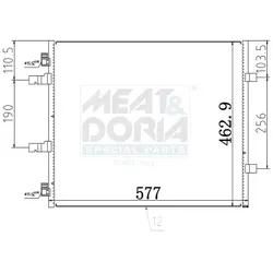 Meat & Doria Kondensator, Klimaanlage 991266 Für Nissan Opel Renault