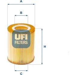 Ufi Ölfilter 2515200 Filtereinsatz 95Mm Für Peugeot Ford Jaguar Land Rover