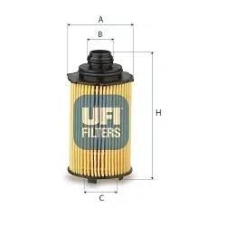 Ufi Ölfilter 2527600 Filtereinsatz 121Mm Für Ssangyong Amc