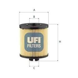 Ufi Ölfilter 2528300 Filtereinsatz 123Mm Für Opel Gm Isuzu Renault