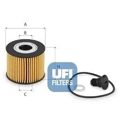 Ufi Ölfilter 2526800 Filtereinsatz 62Mm Für Hyundai Amc