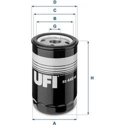 Ufi Ölfilter 2344000 Anschraubfilter 123Mm Gewindemaß3/4-16 Unf Für Ford Chrysler Citroën Mazda