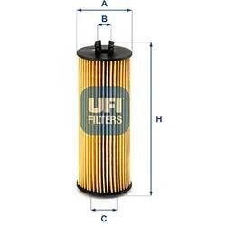 Ufi Ölfilter 2524800 Filtereinsatz 138Mm Für Chrysler Fiat Vag