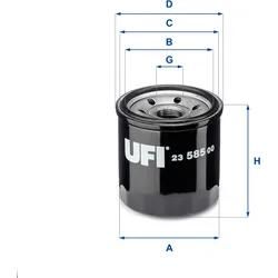 Ufi Ölfilter 2358500 Anschraubfilter 71Mm Gewindemaßm 18 X 1,5 Für Gm