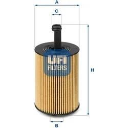 Ufi Ölfilter 2502300 Filtereinsatz 141Mm Für Ford Chrysler Fiat Mitsubishi Vag