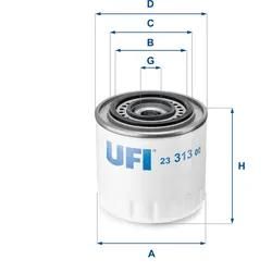 Ufi Ölfilter 2331300 Anschraubfilter 97Mm Gewindemaß3/4-16 Unf Für Peugeot Renault