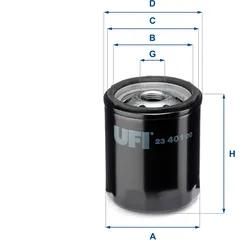 Ufi Ölfilter 2340100 Anschraubfilter 92Mm Gewindemaßm 20 X 1,5 Für Citroën Renault
