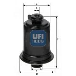 Ufi Kraftstofffilter 3152300 Filtereinsatz 123Mm Für Toyota Daihatsu Mitsubishi