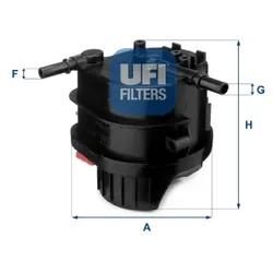 Ufi Kraftstofffilter 2401500 Filtereinsatz 134Mm Für Citroën Ford Toyota