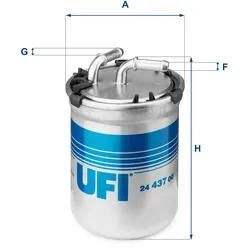 Ufi Kraftstofffilter 2443700 Filtereinsatz 127Mm Für Vag