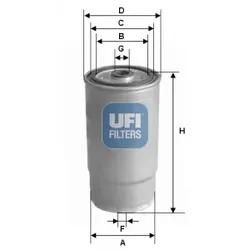 Ufi Kraftstofffilter 2446000 Filtereinsatz 170Mm Für Hyundai