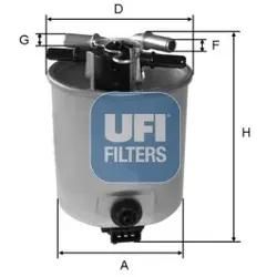 Ufi Kraftstofffilter 5539300 Filtereinsatz 127Mm Gewindemaßm10 Für Renault