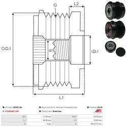 As-Pl Generatorfreilauf Afp0114s Für Opel