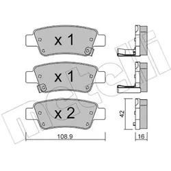Metelli Bremsbelagsatz, Scheibenbremse 2207900 Für Honda