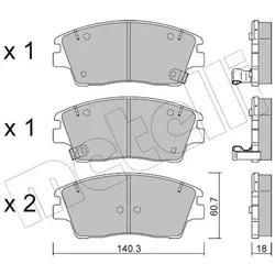 Metelli Bremsbelagsatz, Scheibenbremse 2211640 Für Hyundai Kia