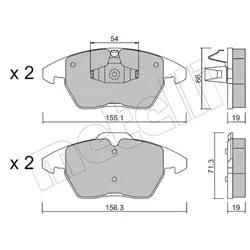 Metelli Bremsbelagsatz, Scheibenbremse 2205481 Für Peugeot Citroën
