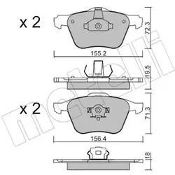 Metelli Bremsbelagsatz, Scheibenbremse 2208330 Für Volvo