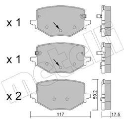 Metelli Bremsbelagsatz, Scheibenbremse 2214090 Für Renault