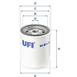 Ufi Kraftstofffilter 2430400 Anschraubfilter 92Mm Für Volvo Ford Mwm