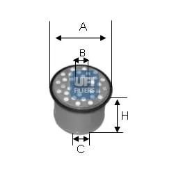 Ufi Kraftstofffilter 2439000 Filtereinsatz 61Mm Für Citroën Peugeot