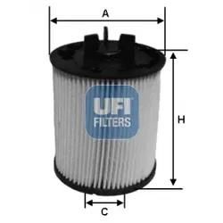 Ufi Kraftstofffilter 2602300 Filtereinsatz 98Mm Für Vag