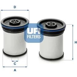 Ufi Kraftstofffilter 2604700 Filtereinsatz 83Mm Für Opel Gm
