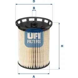Ufi Kraftstofffilter 2612900 Filtereinsatz 122Mm Für Porsche Vag