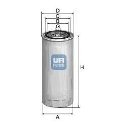 Ufi Kraftstofffilter 2430401 Anschraubfilter 92Mm