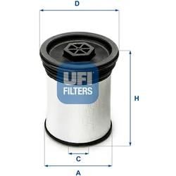 Ufi Kraftstofffilter 2601901 Filtereinsatz 83Mm Für Chrysler Fiat