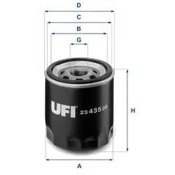 Ufi Ölfilter 2343500 Anschraubfilter 92Mm Gewindemaß3/4-16 Unf Für Vag Chrysler