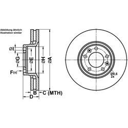 ATE Bremsscheibe 24012801781 belüftet 288mm 28mm für Citroën
