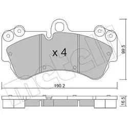 Metelli Bremsbelagsatz, Scheibenbremse 2206530 Für Porsche Mercedes Vw