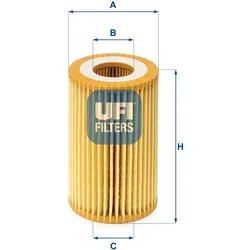 Ufi Ölfilter 2502200 Filtereinsatz 87Mm Für Renault