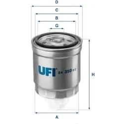 Ufi Kraftstofffilter 2435002 Filtereinsatz 116Mm Für Peugeot Ford Citroën
