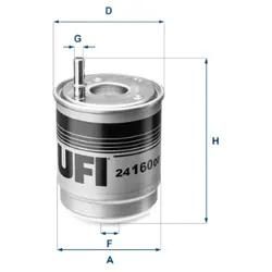 Ufi Kraftstofffilter 2416000 Filtereinsatz 160Mm Für Hyundai