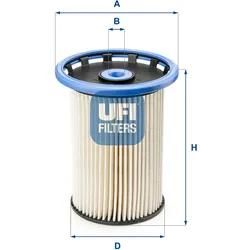Ufi Kraftstofffilter 2602500 Filtereinsatz 123Mm Für Porsche Vag
