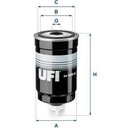 Ufi Kraftstofffilter 2443900 Filtereinsatz 161Mm Für Hyundai