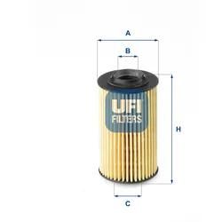 Ufi Ölfilter 2516300 Filtereinsatz 98Mm Für Opel Saab Gm Fiat
