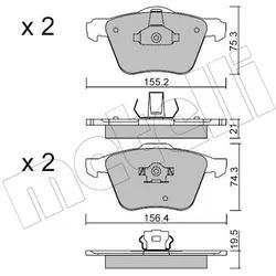 Metelli Bremsbelagsatz, Scheibenbremse 2205990 Für Volvo