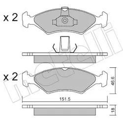 Metelli Bremsbelagsatz, Scheibenbremse 2200930 Für Ford Mazda
