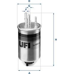 Ufi Kraftstofffilter 2445900 Filtereinsatz 187Mm Für Land Rover