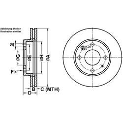 ATE Bremsscheibe 24012407061 belüftet 257mm 24mm für HYUNDAI